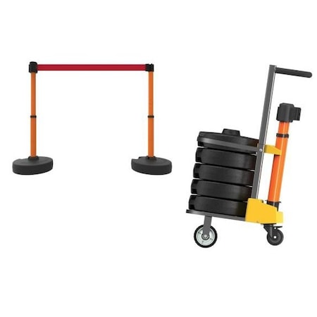 MOBILE BANNER STAKE STANCHION CART PRB916OR